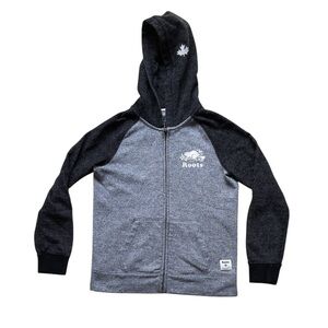 Roots Kids Full Zip Hoodie Black & Gray Salt & Pepper Size XL
